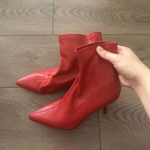 Red sock boots